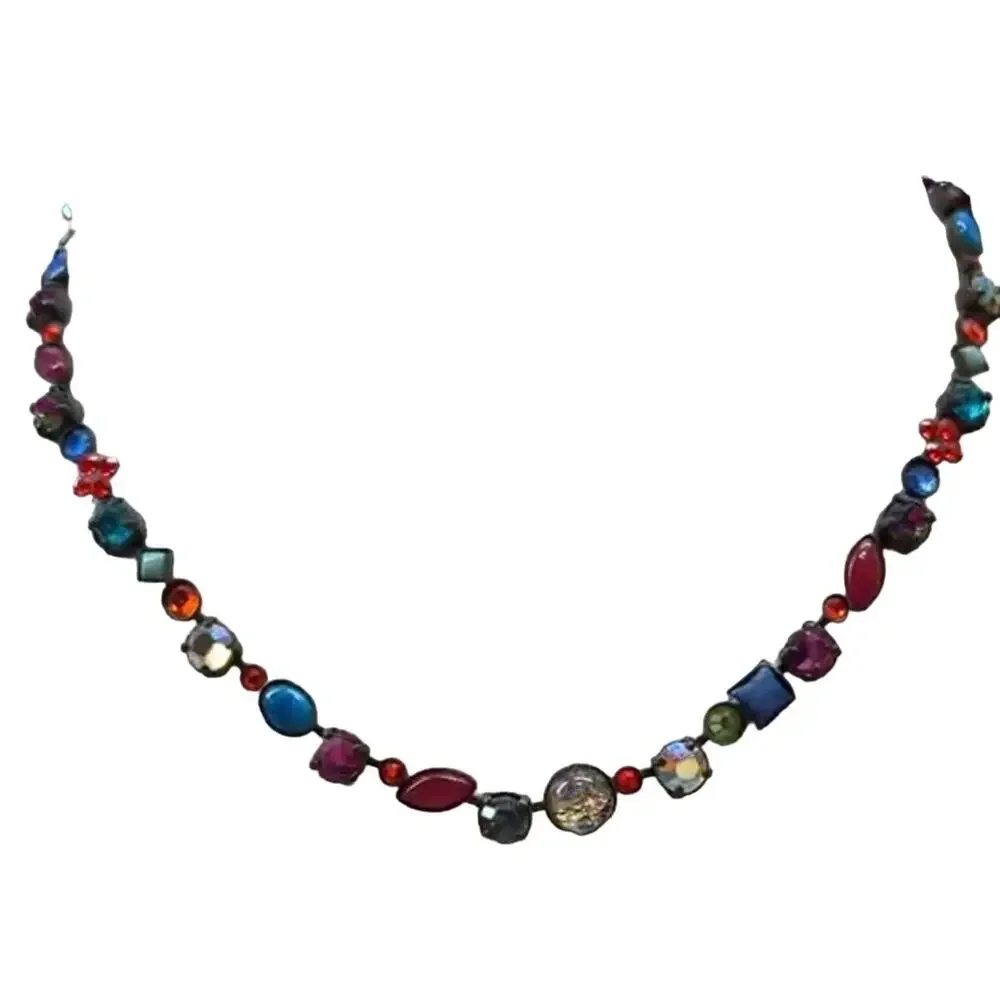 Sorrelli Southwest Brights Antique Gold Plated Classic Tee-Shirt Tennis Necklace